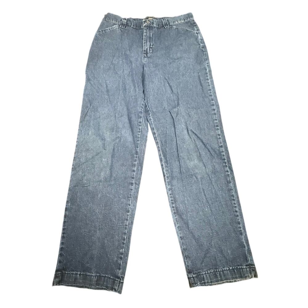 Riders Casuals Women's Blue Wide Leg 100% Cotton Denim Jeans Size 10 P
